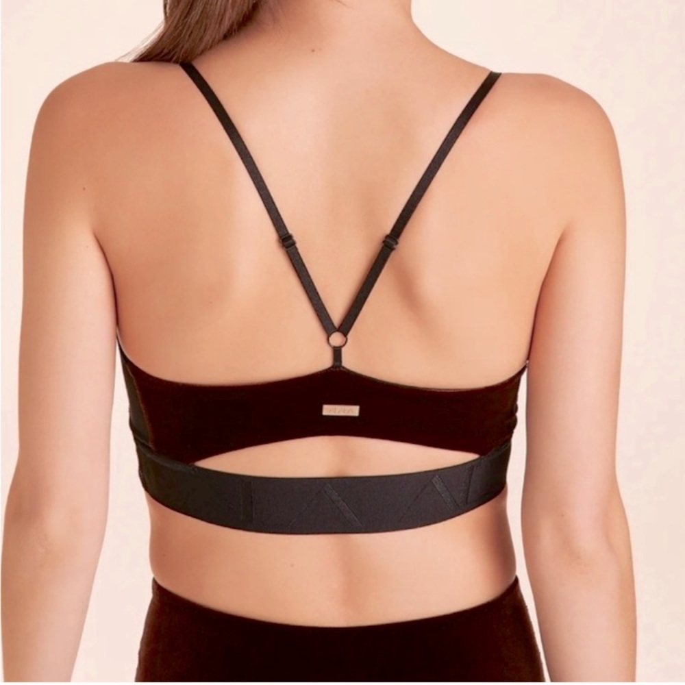 Alala x Revolve NWT Velvet Bra Mocha Brown Adjustable Straps Sporty Small - Picture 3 of 10